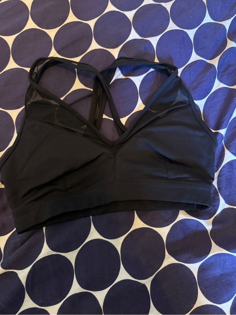 Alo Entice Black Strappy V-Neck Sports Bralette -